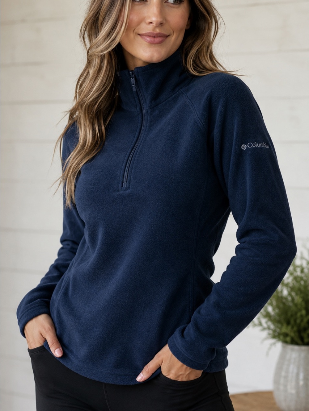 Columbia Black Quarter-Zip Fleece Pullover (3))
